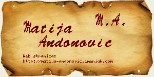 Matija Andonović vizit kartica